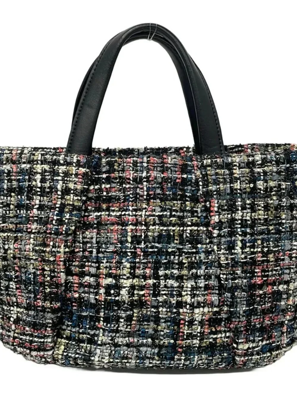 ANTEPRIMA MISTO Black Pink Multi Cotton Leather Tote Bag